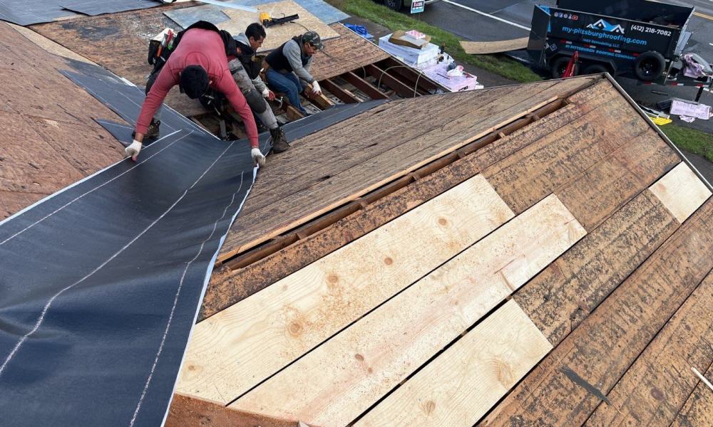 The process of a roof replacement