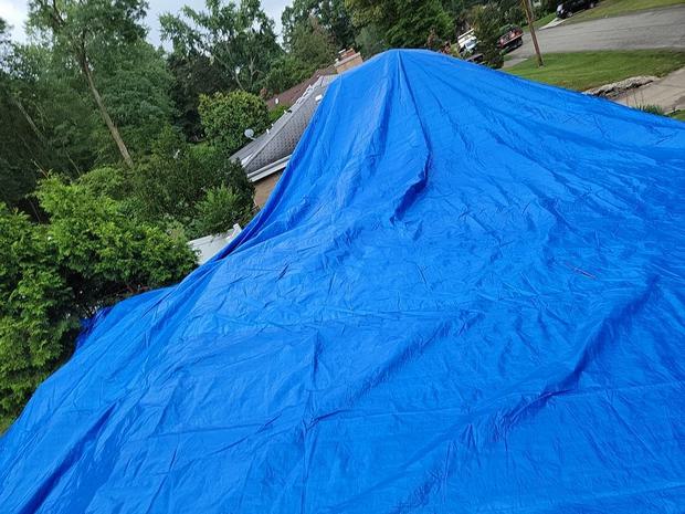 Emergency roof tarping