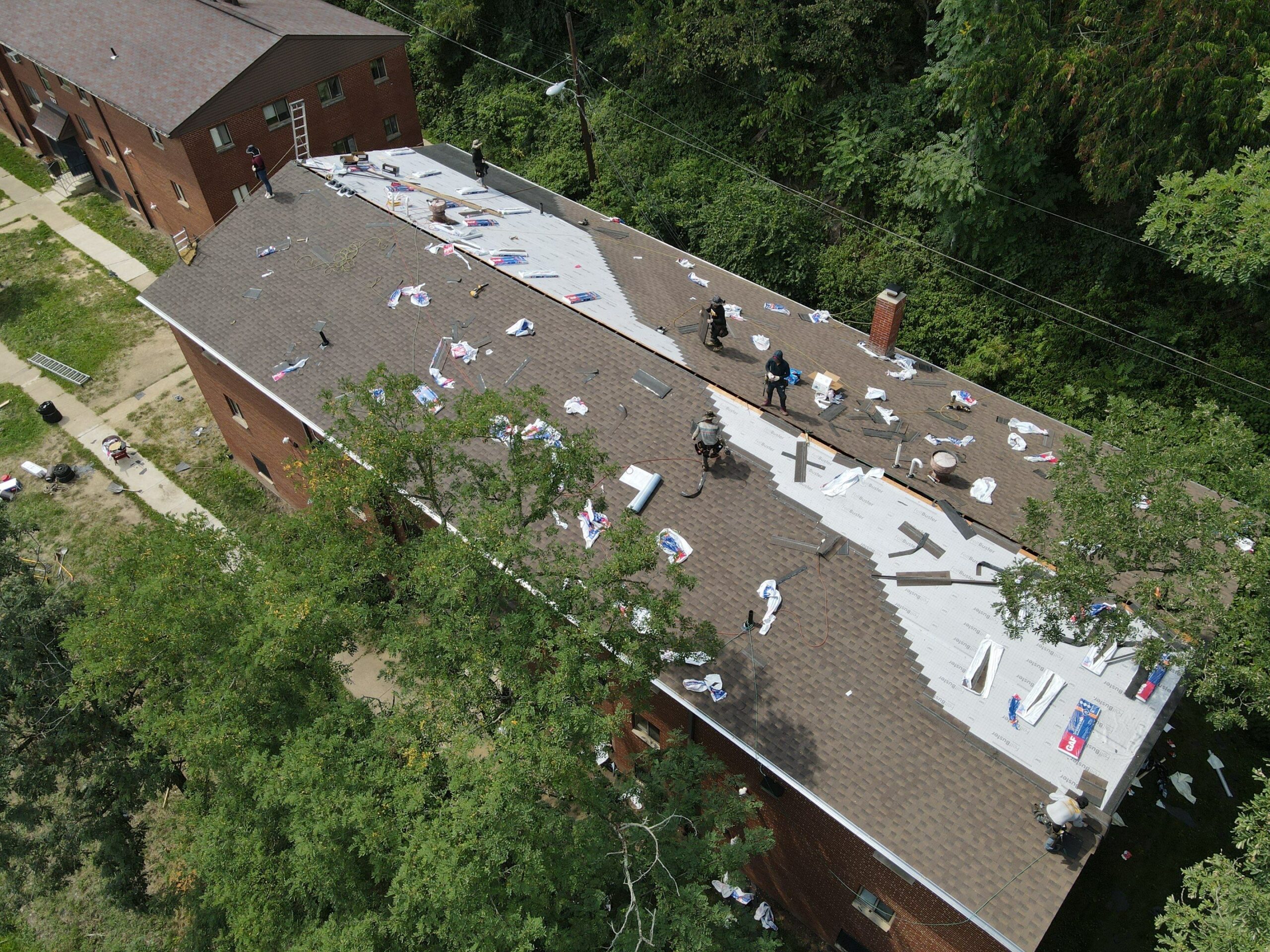 workers on the roof