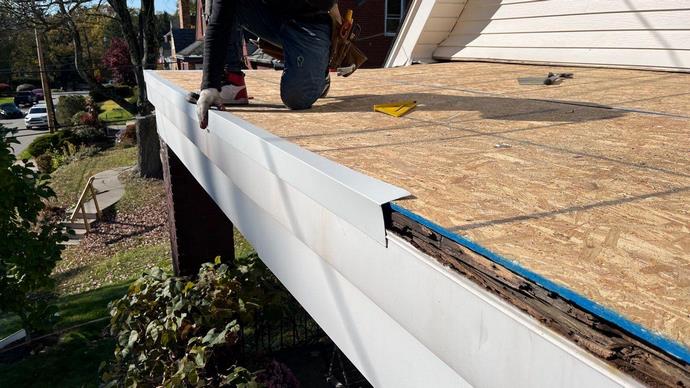 The installation of a drip edge